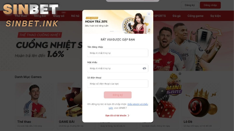 SINBET TRANG CHÍNH THỨC | SIN BET TRỰC TUYẾN UY TÍN #1 2025 53 HƯỚNG DẪN QUY TRÌNH ĐĂNG KÝ NHANH CHÓNG