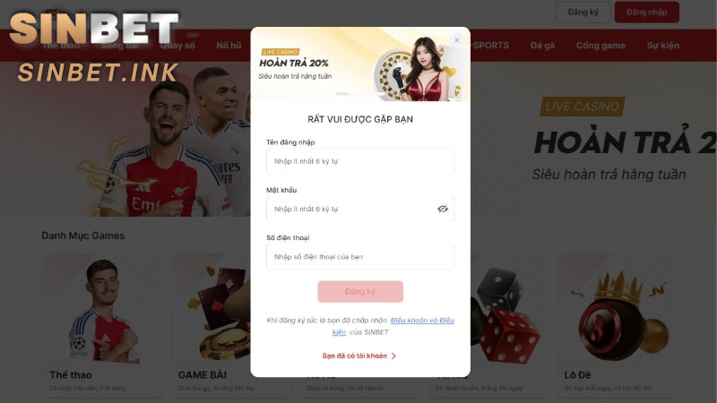 ĐĂNG KÝ SINBET