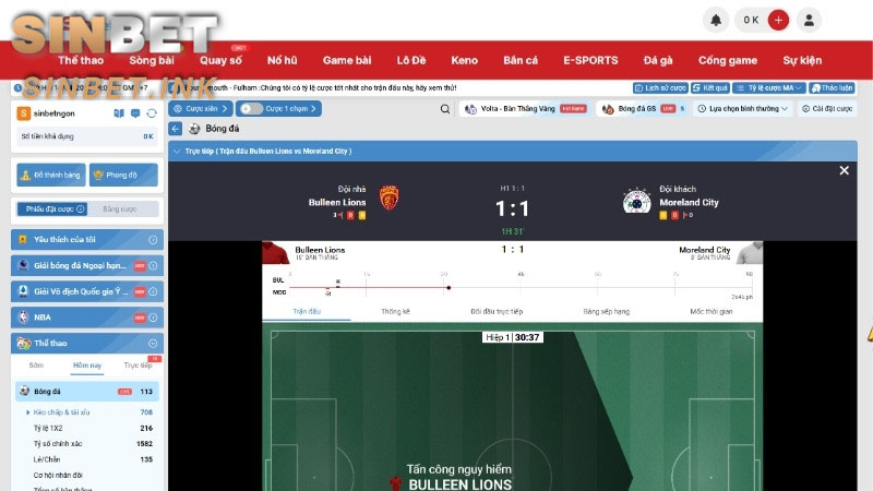 THỂ THAO SINBET 2025 BÙNG NỔ VỚI KÈO CƯỢC SIÊU HẤP DẪN 13 THỂ THAO SINBET