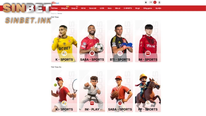 THỂ THAO SINBET 2025 BÙNG NỔ VỚI KÈO CƯỢC SIÊU HẤP DẪN 12 THỂ THAO SINBET